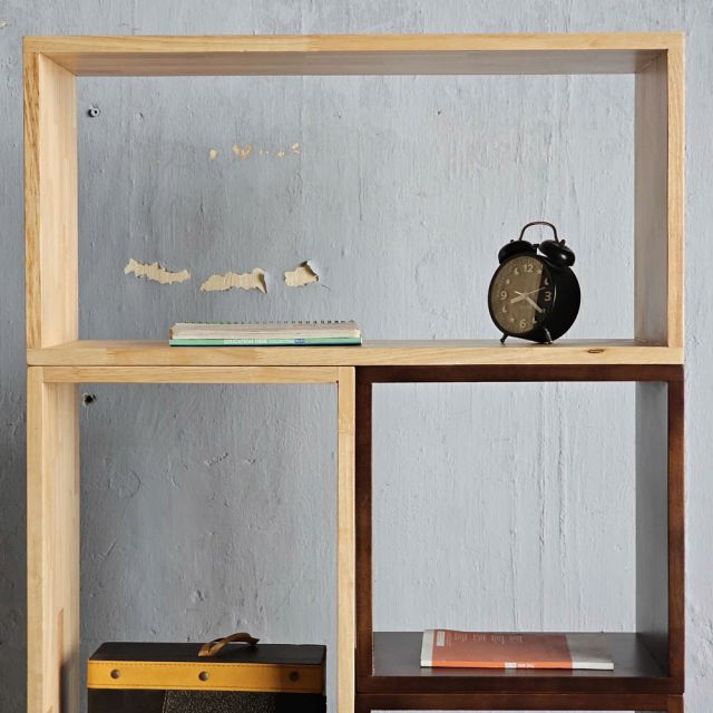 Kệ sách lắp ghép 70x25x175cm gỗ cao su KS68288