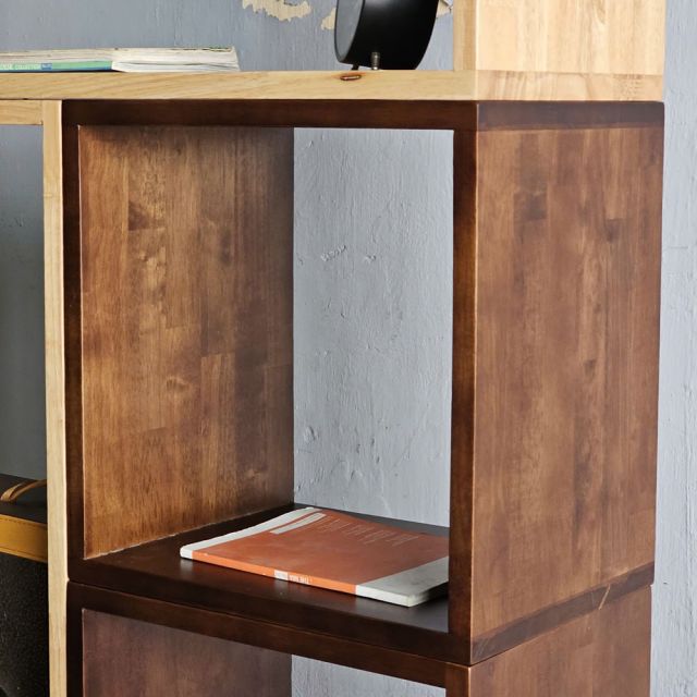 Kệ sách lắp ghép 70x25x175cm gỗ cao su KS68288