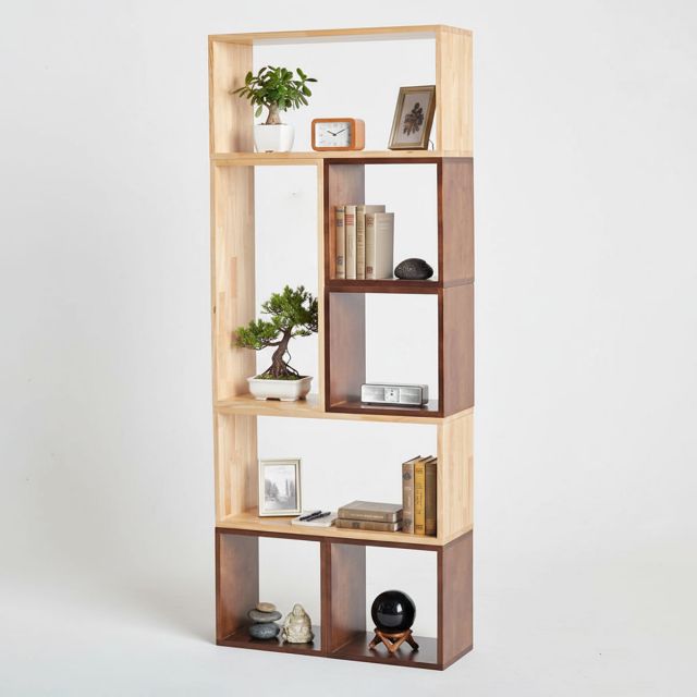 Kệ sách lắp ghép 70x25x175cm gỗ cao su KS68288 Kệ sách lắp ghép 70x25x175cm gỗ cao su KS68288