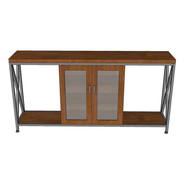 Tủ trưng bày cửa kính 150x30cm gỗ cao su KTB68203