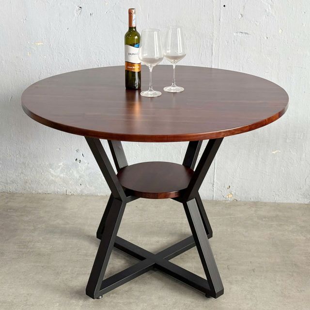 Bàn ăn tròn LEVO 1m Gỗ Tràm chân sắt sơn tĩnh điện - BA68210