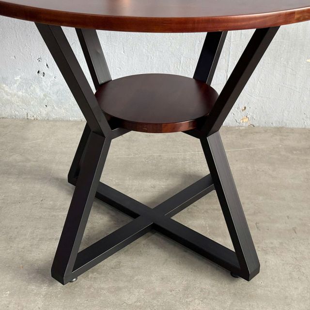 Bàn ăn tròn LEVO 1m Gỗ Tràm chân sắt sơn tĩnh điện - BA68210