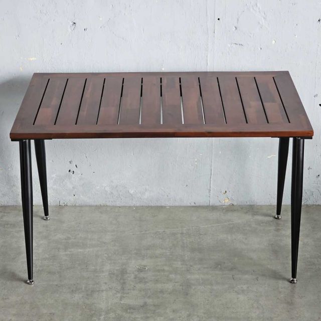 Bàn ăn ngoài trời 120x70cm gỗ tràm chân sắt CONE BA68216