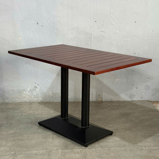 Bàn ăn ngoài trời 120x70cm gỗ tràm chân sắt BA68217