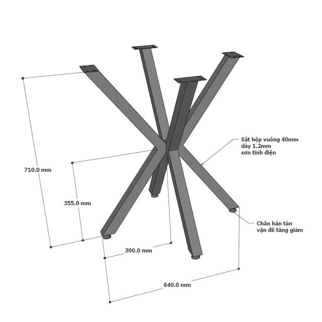 Chân sắt cho bàn tròn - CHBBA042