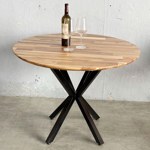 Bàn tròn 100cm gỗ Tràm chân sắt - BA68215