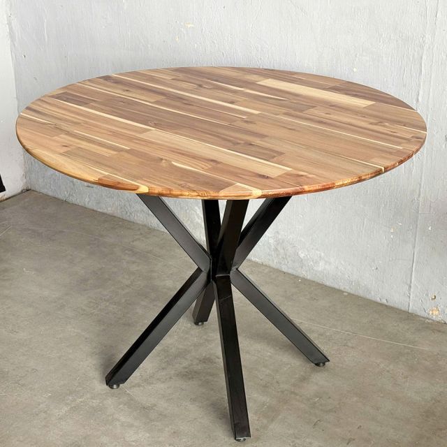 Bàn tròn 100cm gỗ Tràm chân sắt - BA68215