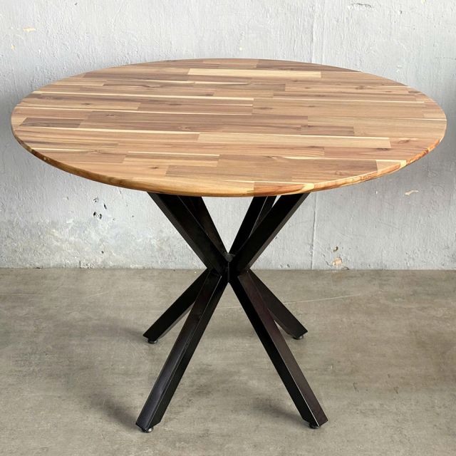 Bàn tròn 100cm gỗ Tràm chân sắt - BA68215