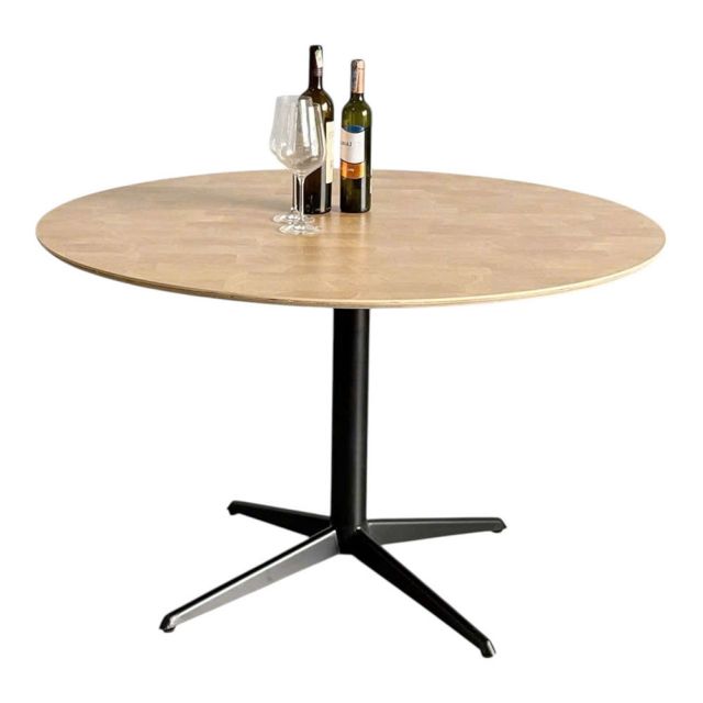 Bàn ăn tròn 120cm gỗ Plywood vân Cut Trunk chân sắt một trụ - BA68214 Bàn ăn tròn 120cm gỗ Plywood vân Cut Trunk chân sắt một trụ - BA68214