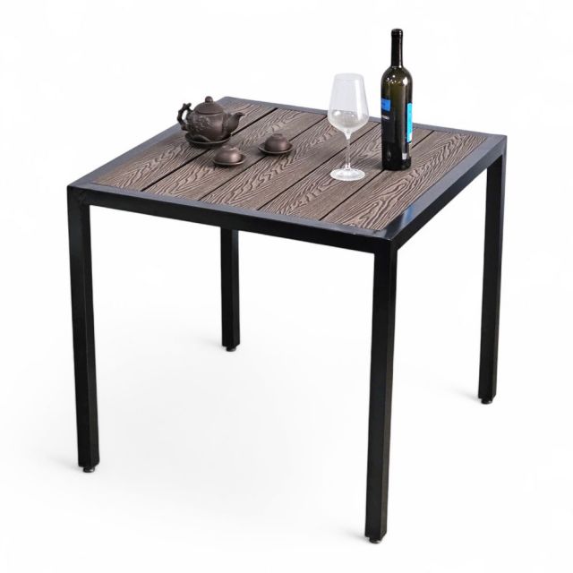 Bàn vuông ngoài trời 80x80cm gỗ nhựa vân 3D BNT004