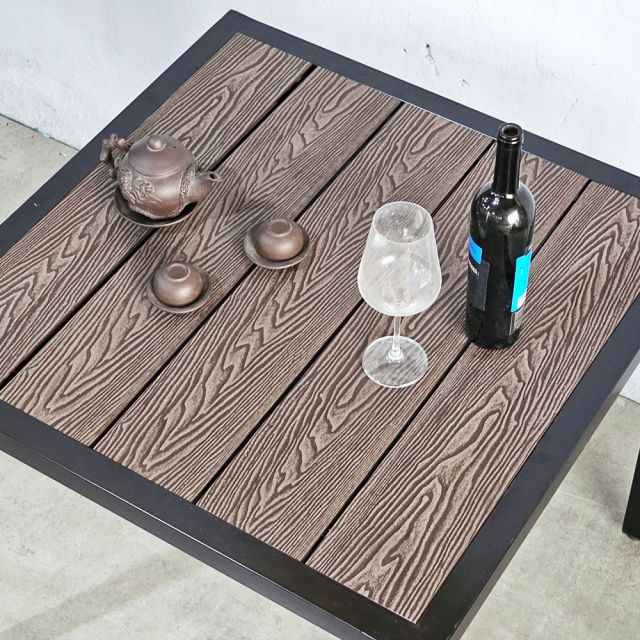 Bàn vuông ngoài trời 80x80cm gỗ nhựa BNT004