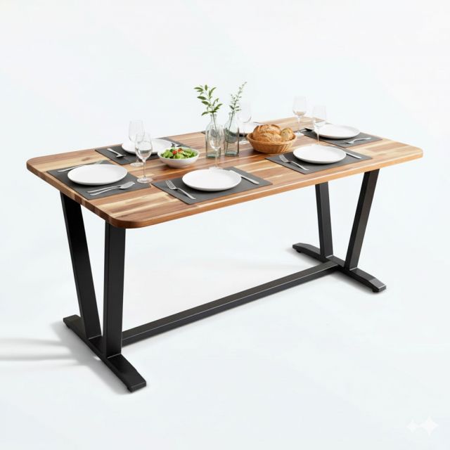 Bàn ăn VAP chữ nhật 140x80cm gỗ tràm BA68212