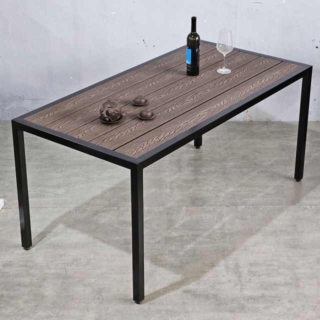 Bàn chữ nhật ngoài trời 160x80cm gỗ nhựa vân 3D BNT005