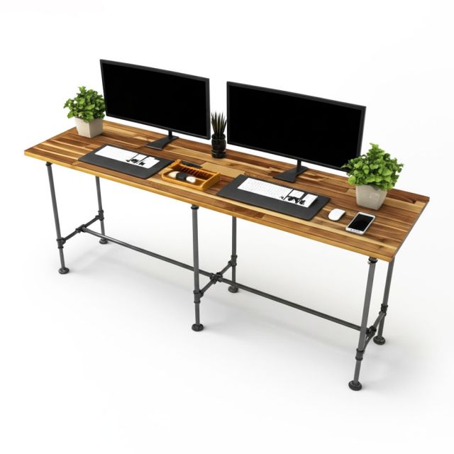 Bàn làm việc đôi 240x60cm Gỗ Tràm chân Ống Nước Sắt - PPF014 Bàn làm việc đôi 240x60cm Gỗ Tràm chân Ống Nước Sắt - PPF014