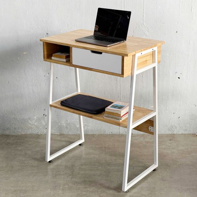 Bàn đứng Woba gỗ cao su chân sắt - STD68043