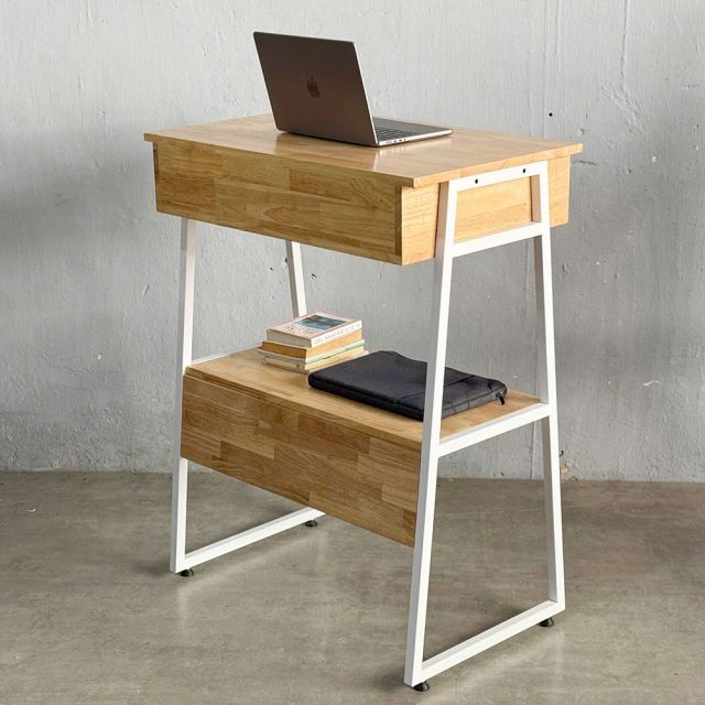 Bàn đứng Woba gỗ cao su chân sắt - STD68043
