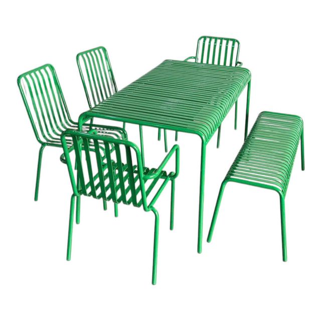 Bộ bàn ghế sắt ngoài trời sơn tĩnh điện nhiều màu - CBNT002