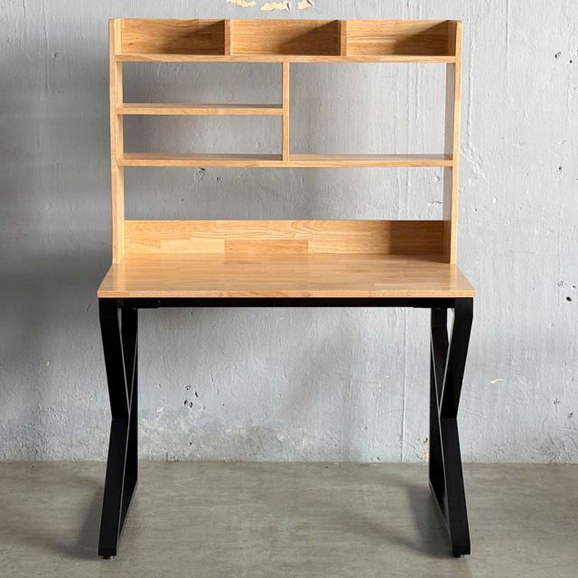 Bàn học liền giá sách 120x60cm chân sắt lắp ráp FD68056