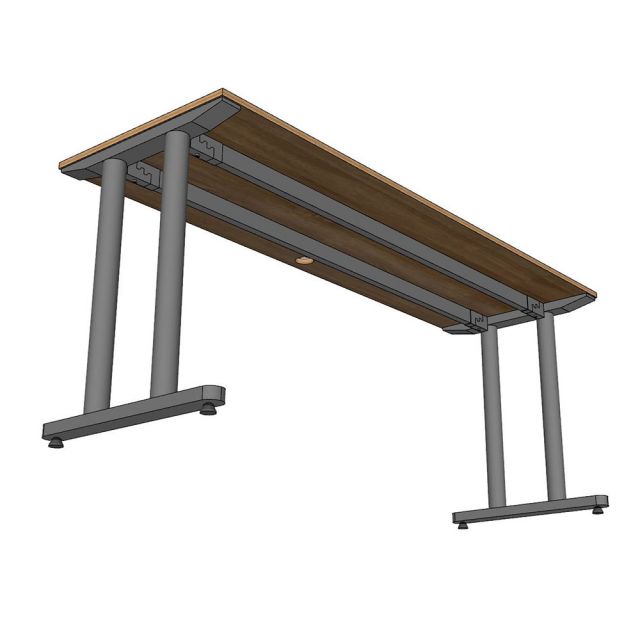 Bàn làm việc 180x60cm gỗ Plywood chân sắt hệ TIO - HBTO027