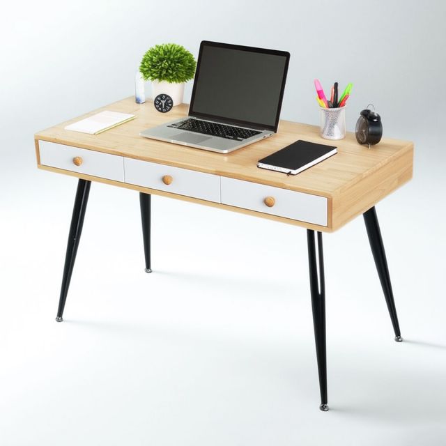Bàn làm việc có ngăn kéo 120x55cm gỗ cao su BD68137 Bàn làm việc có ngăn kéo 120x55cm gỗ cao su BD68137