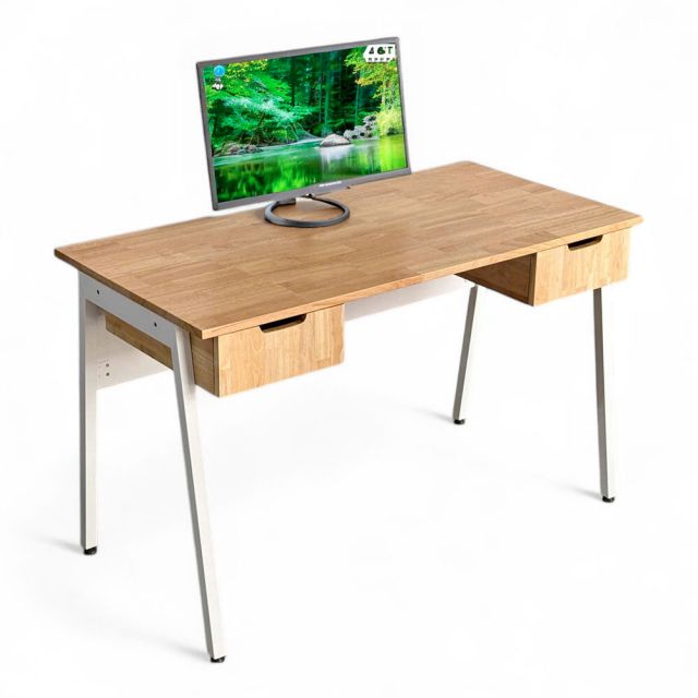 Bàn làm việc Mozo gỗ cao su chân sắt -  BD68138 Bàn làm việc Mozo gỗ cao su chân sắt -  BD68138