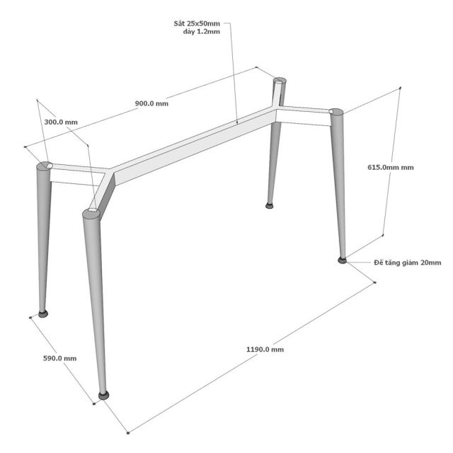 Bàn làm việc có ngăn kéo 120x55cm gỗ cao su BD68137