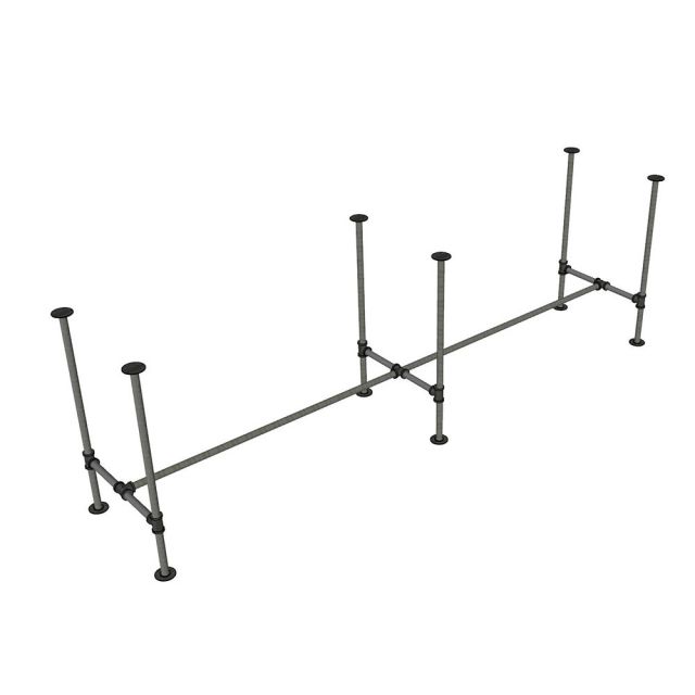 Bàn làm việc đôi 240x60cm Gỗ Tràm chân Ống Nước Sắt - PPF014
