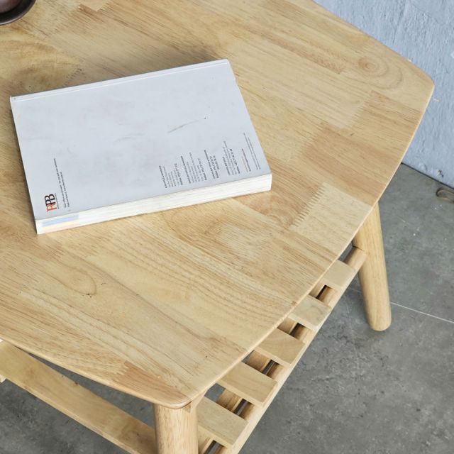 Bàn sofa chữ nhật 2 tầng 80x50x45cm gỗ cao su TT68270