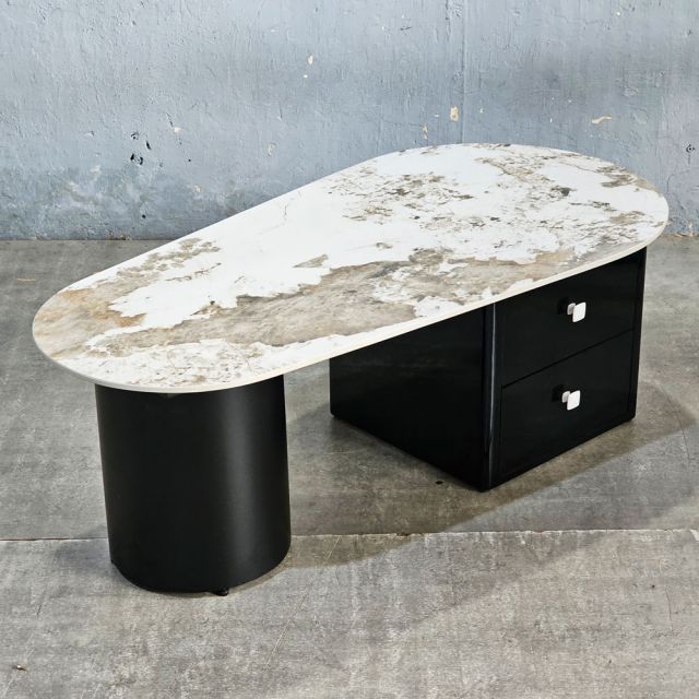 Bàn sofa có ngăn kéo 120x60cm mặt đá ceramic chân sắt  TT68302 Bàn sofa có ngăn kéo 120x60cm mặt đá ceramic chân sắt  TT68302