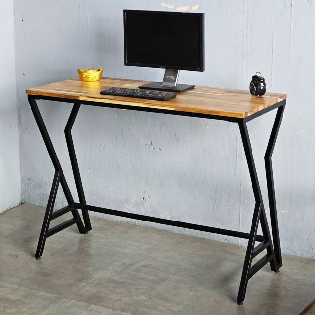 Bàn làm việc đứng 140cm gỗ Tràm chân sắt lắp ráp - STD68046