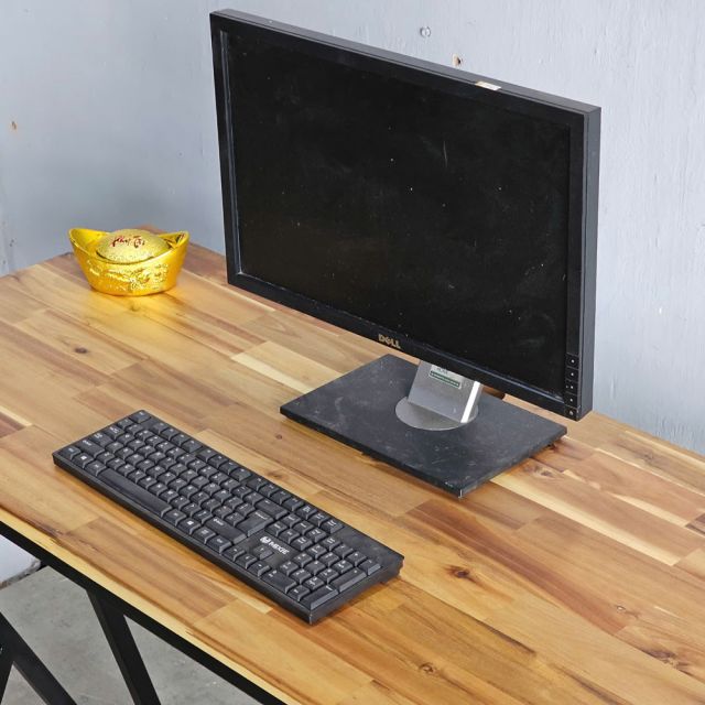 Bàn làm việc đứng 140cm gỗ Tràm chân sắt lắp ráp - STD68046