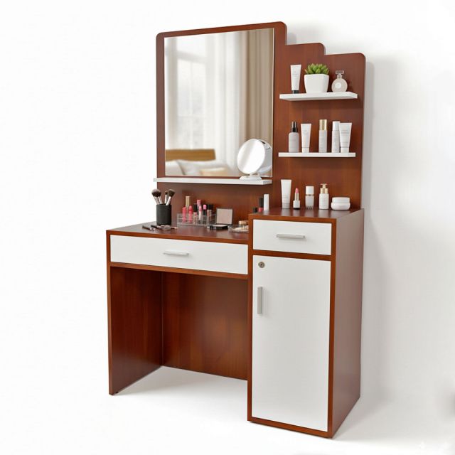 Bàn trang điểm gỗ cao su 100x40x165cm - BTD68073