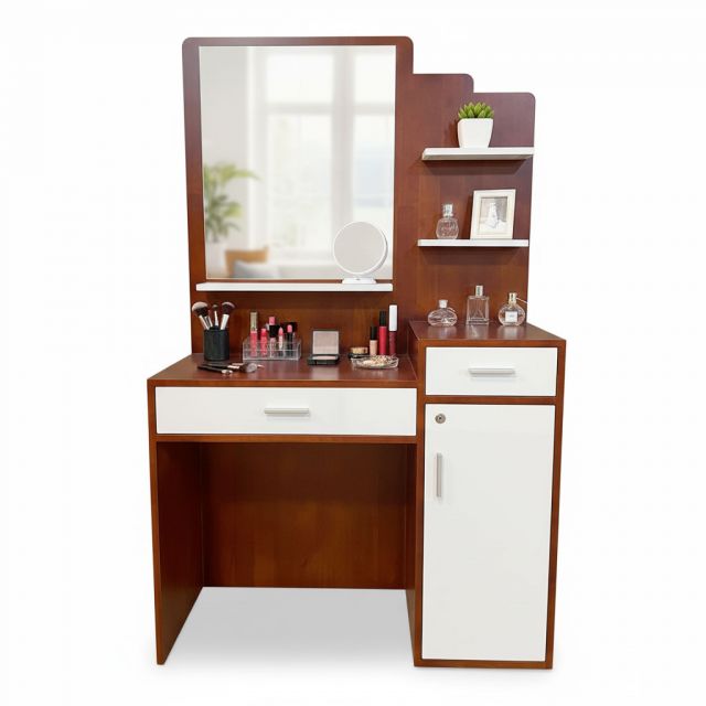 Bàn trang điểm gỗ cao su 100x40x165cm - BTD68073
