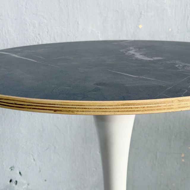 Bàn Cafe tròn 60cm chân sắt gỗ Plywood vân đá - CFD68245