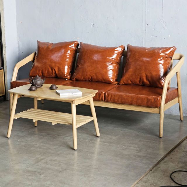 Sofa băng Kana khung gỗ Ash nệm simili SFB68067
