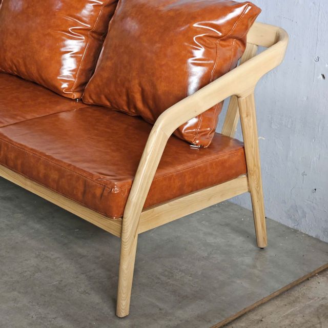 Sofa băng Kana khung gỗ Ash nệm simili SFB68067