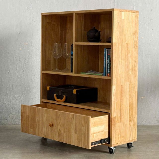 Tủ Kệ di động gỗ cao su 80x30x107cm - KTT68025