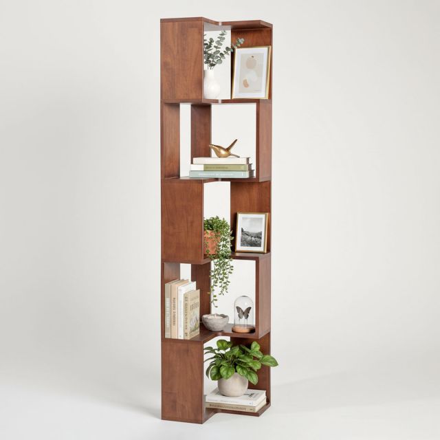 Kệ góc tường gỗ Cao Su 40x40x180cm - KGT68034 Kệ góc tường gỗ Cao Su 40x40x180cm - KGT68034