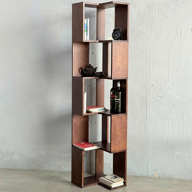 Kệ góc tường gỗ Cao Su 40x40x180cm - KGT68034