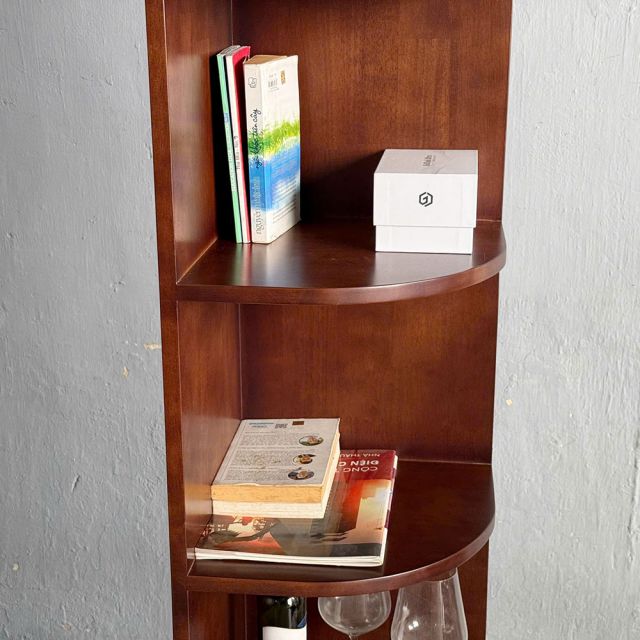 Kệ góc tường gỗ cao su 35x35x180cm - KGT68036