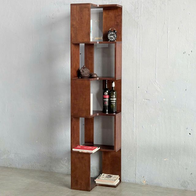 Kệ góc tường gỗ Cao Su 40x40x180cm - KGT68034