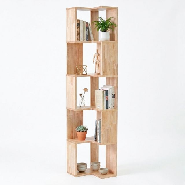 Kệ góc tường gỗ Cao Su 40x40x180cm - KGT68034