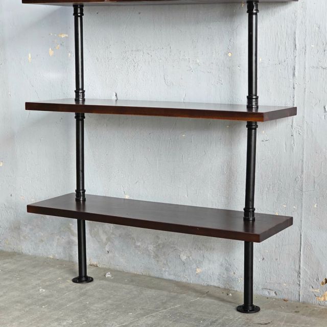 Kệ ống nước sắt gỗ tràm treo áp tường 80x25x220cm - PPF001
