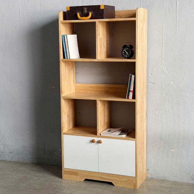 Kệ sách LAMI gỗ cao su 70x30x150cm - KS68292
