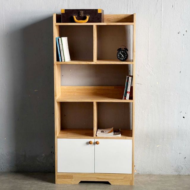 Kệ sách LAMI gỗ cao su 70x30x150cm - KS68292