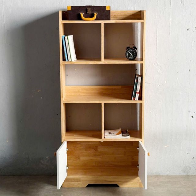Kệ sách LAMI gỗ cao su 70x30x150cm - KS68292