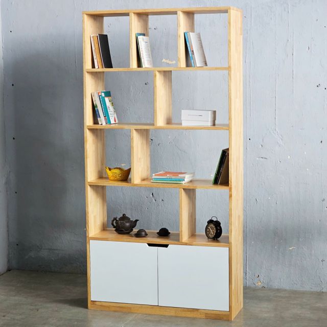 Kệ sách Azen gỗ cao su 90x30x180cm - KS68294