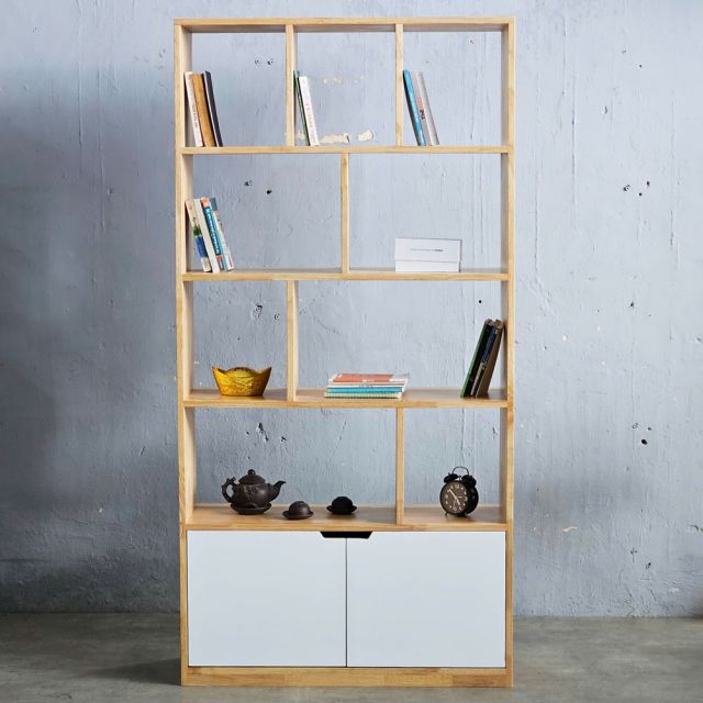 Kệ sách Azen gỗ cao su 90x30x180cm - KS68294