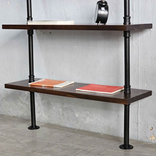 Kệ ống nước sắt 4 tầng gỗ tràm treo áp tường 80x25x155cm  - PPF007