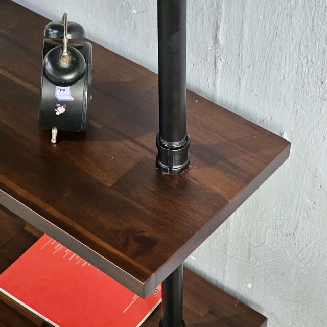Kệ ống nước sắt 4 tầng gỗ tràm treo áp tường 80x25x155cm  - PPF007